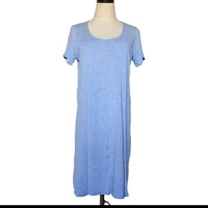 PURE JILL PJ Elliptical A Line Dress Blue Tee Shirt Dress Lounge Size M